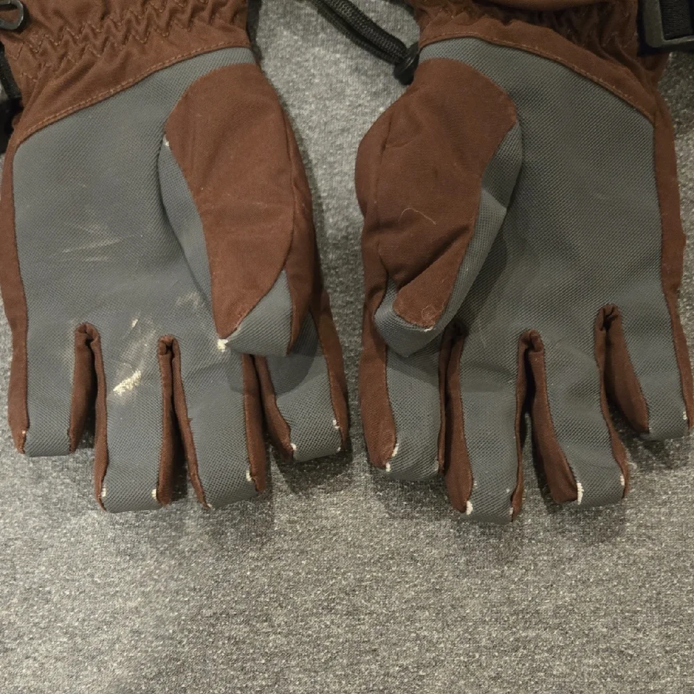 The North Face Pink and Brown Winter Gloves